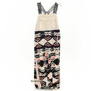 Free People Movement Hit The Slopes Salopette Black Fairisle Ski Bib M&L NWOT